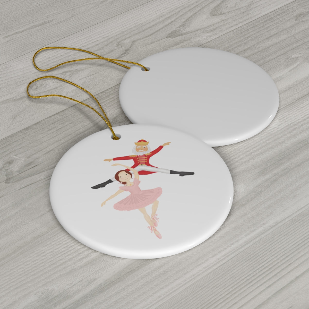 Ballerina & Nutcracker Ceramic Ornament