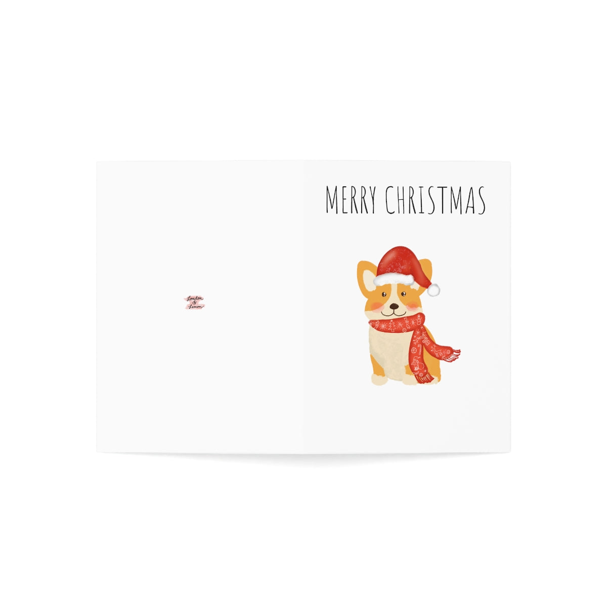 Christmas Corgi Mini Folded Greeting Cards Set (10 Pack)