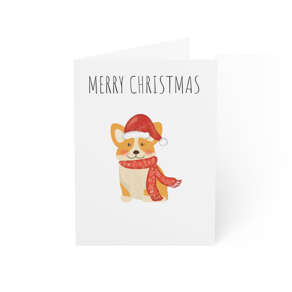 Christmas Corgi Mini Folded Greeting Cards Set (10 Pack)
