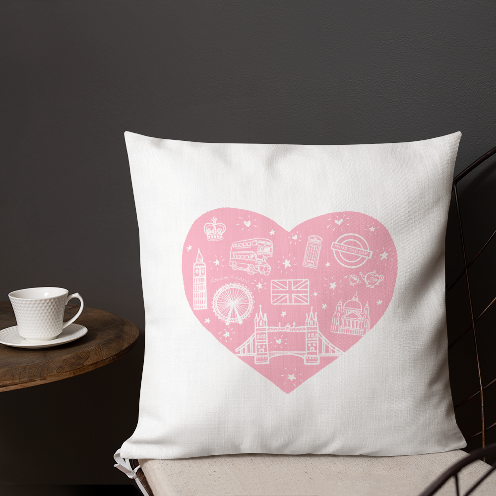 London Love British Icons Throw Pillow