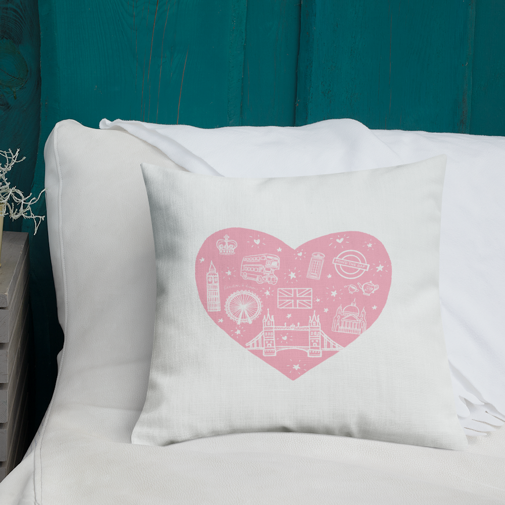 London Love British Icons Throw Pillow