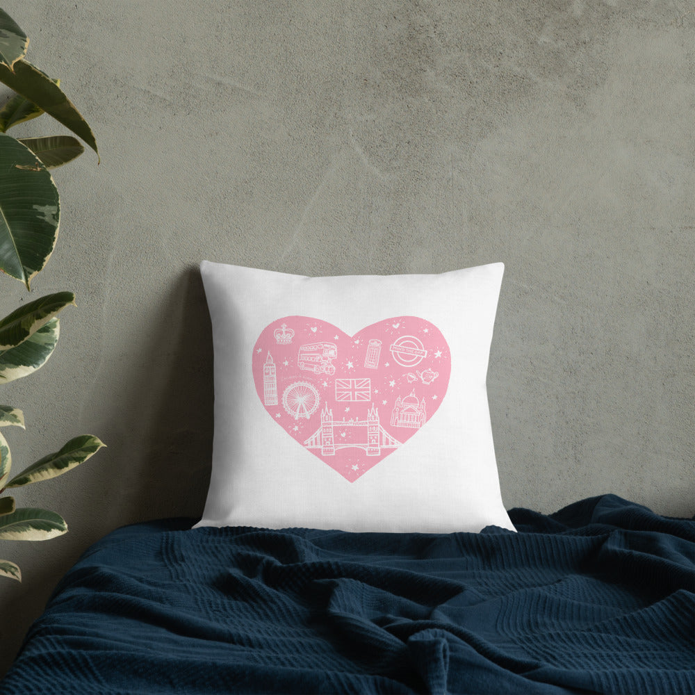 London Love British Icons Throw Pillow