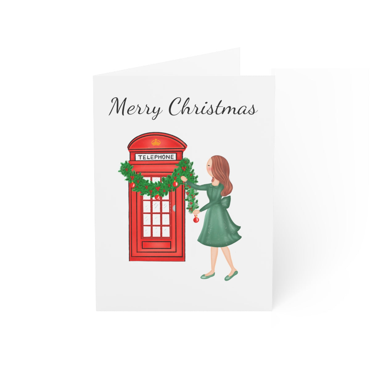 Deck the Booth with Boughs of Holly London Christmas Mini Folded Greeting Cards Set (10 Pack)