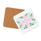 Floral Flag English Rose Coaster (Individual Coaster - 1 Unit)