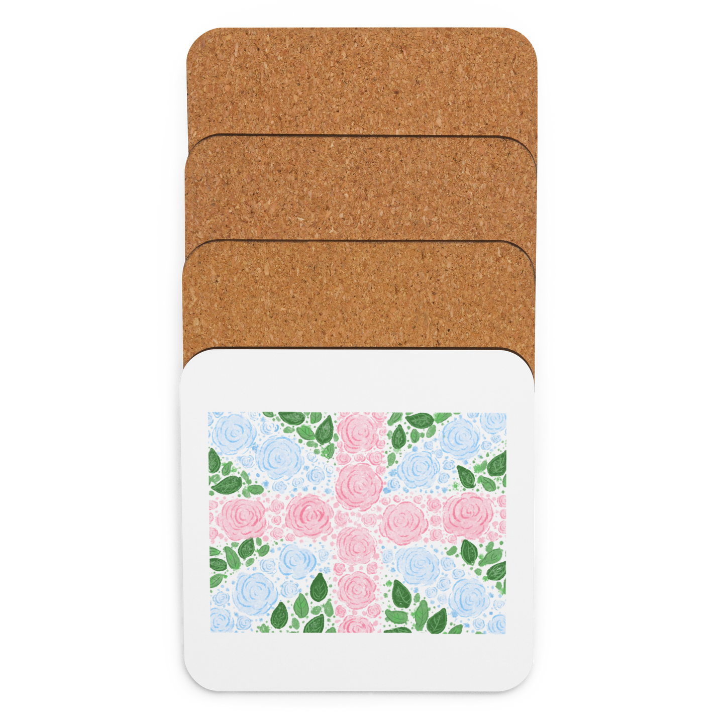 Floral Flag English Rose Coaster (Individual Coaster - 1 Unit)