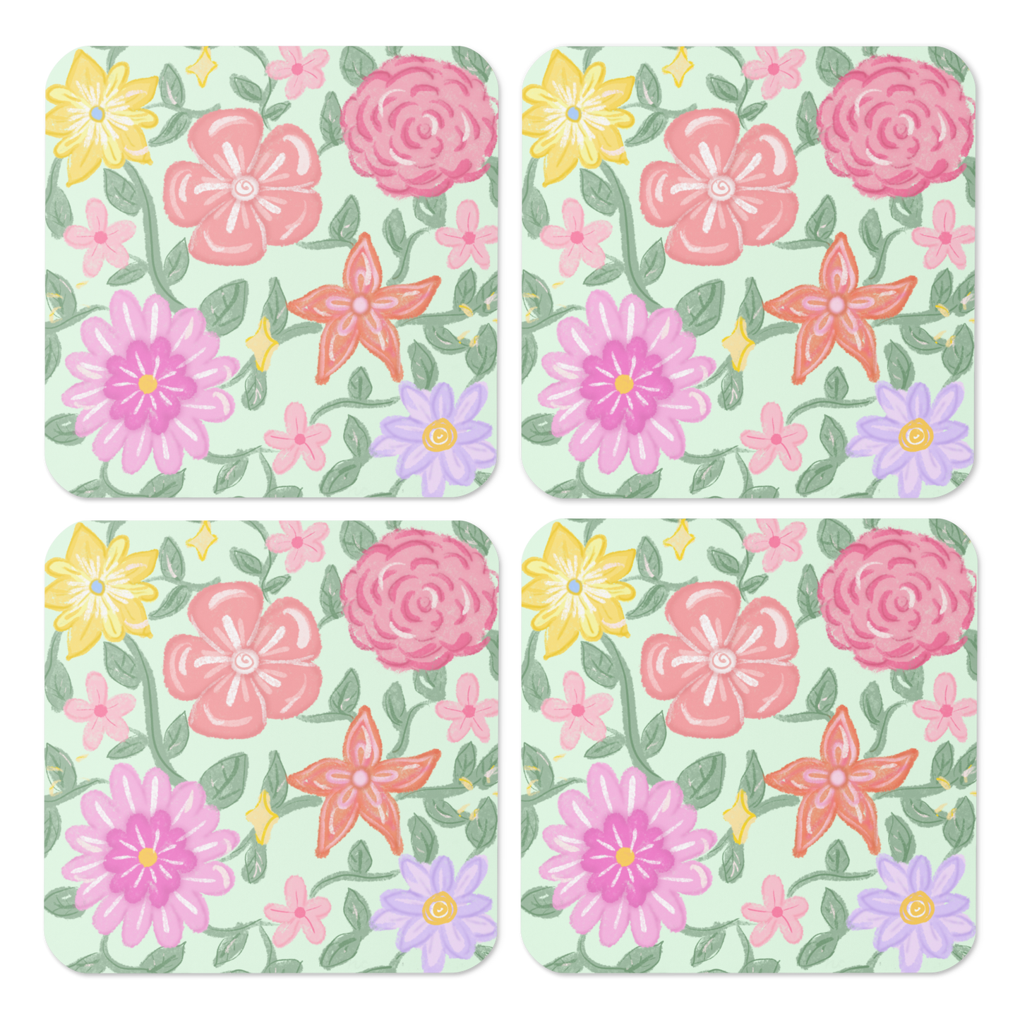 Lush Florals Coaster (Individual Coaster - 1 Unit)