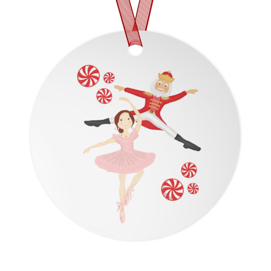 Ballerina & Nutcracker Reversible Metal Ornament