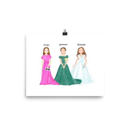 Duchess Kate Royal Tour Trio Print