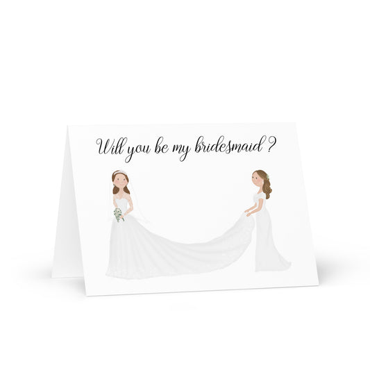 Kate & Pippa Will You Be My Bridesmaid Royal Folded Greeting Card
