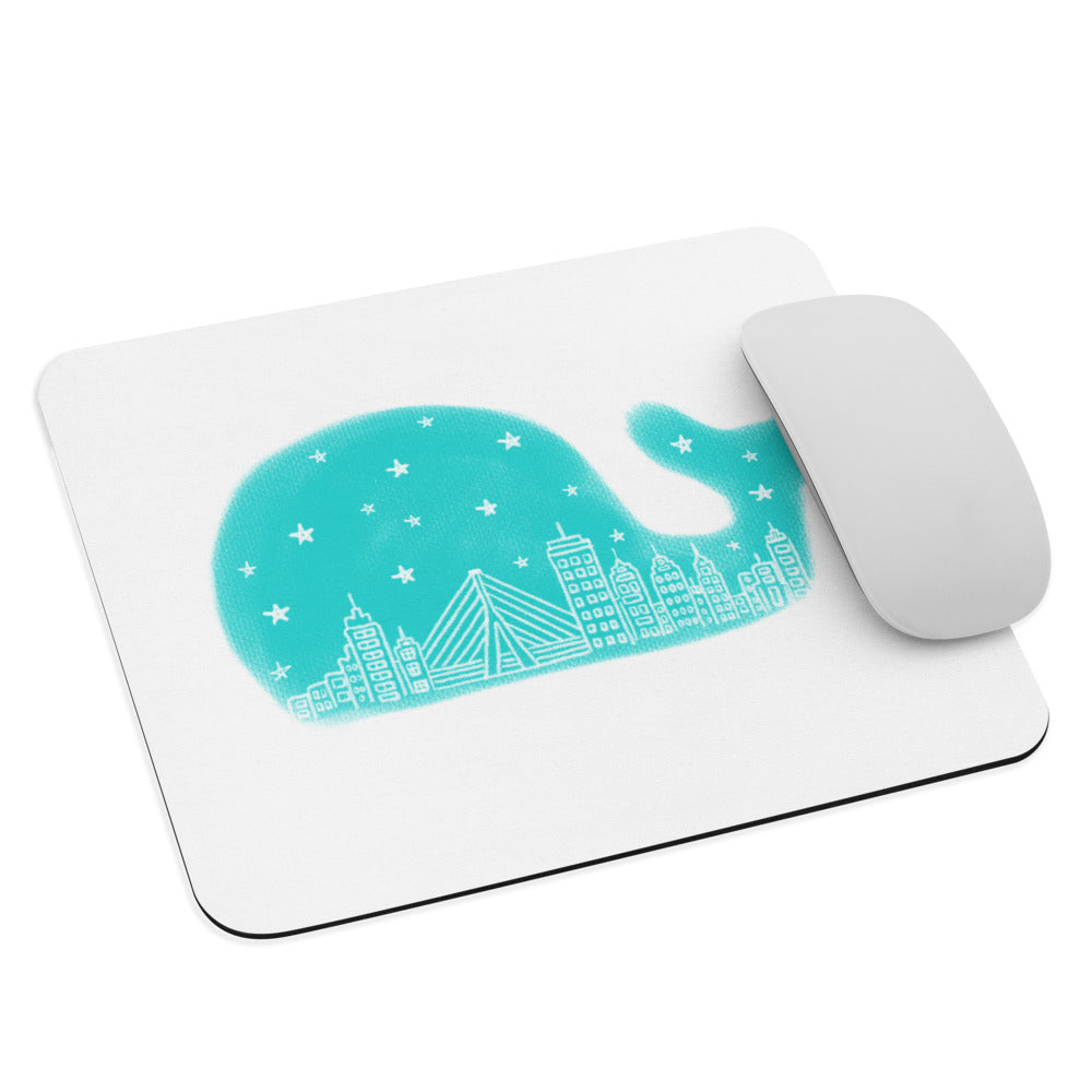 City Skyline Whale Mousepad