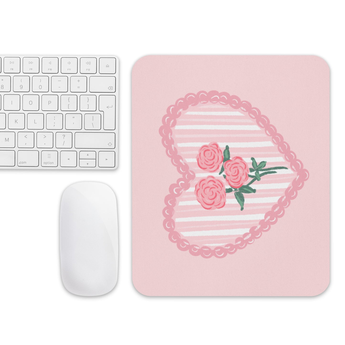Stems & Stripes Pink Mouse Pad