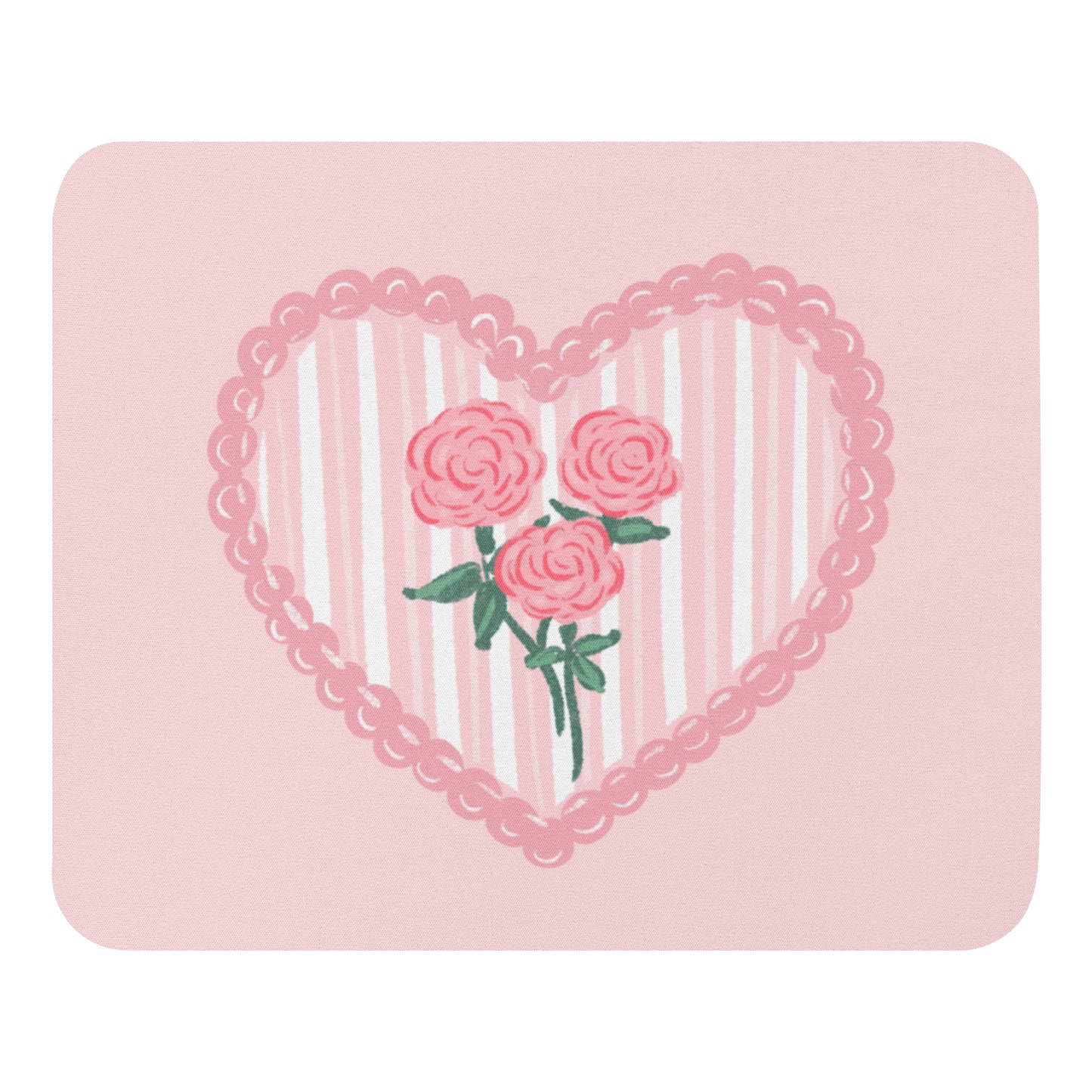 Stems & Stripes Pink Mouse Pad