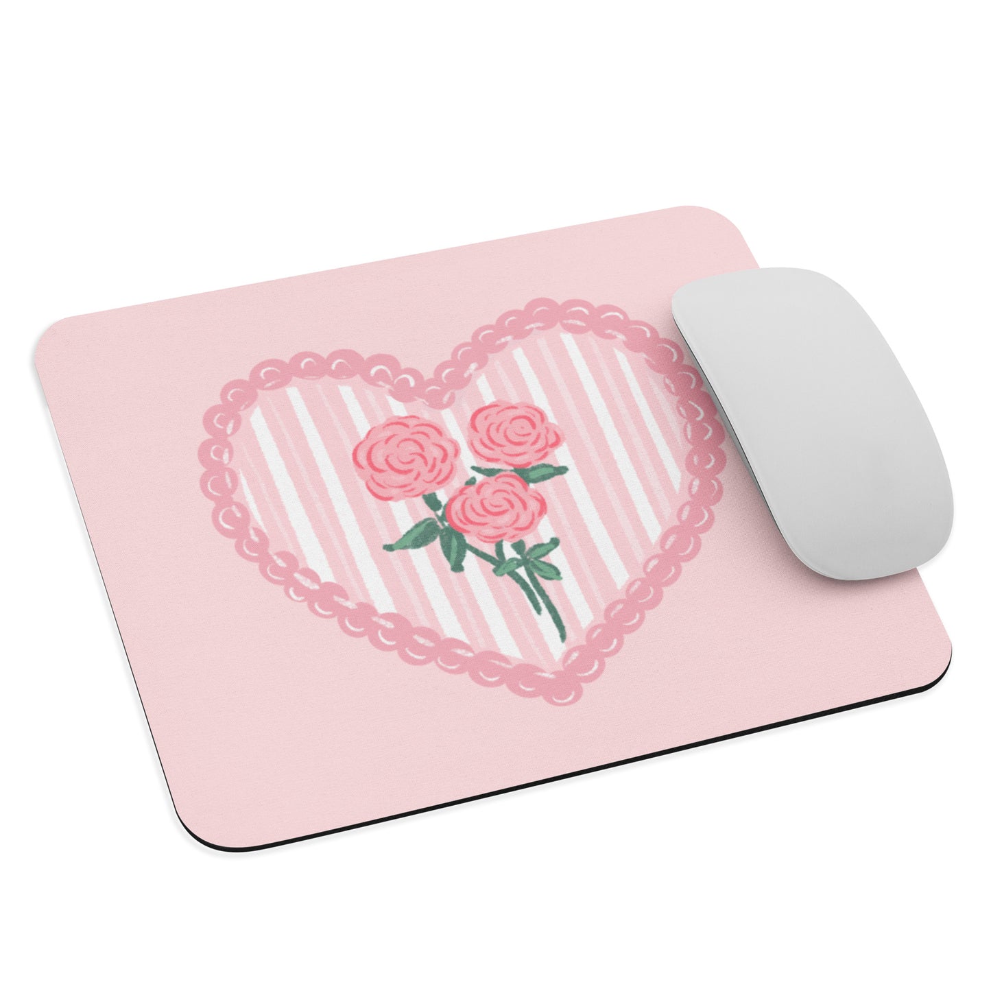 Stems & Stripes Pink Mouse Pad