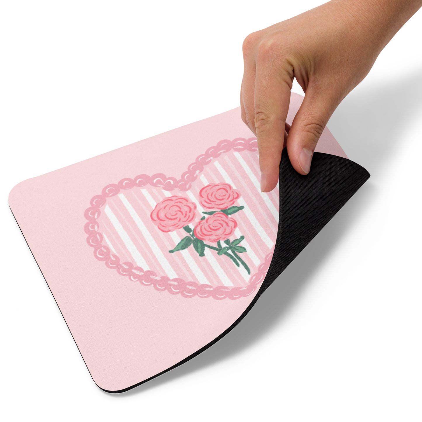 Stems & Stripes Pink Mouse Pad