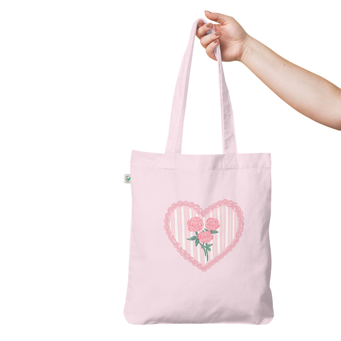 Stems & Stripes Organic Cotton Pink Tote Bag