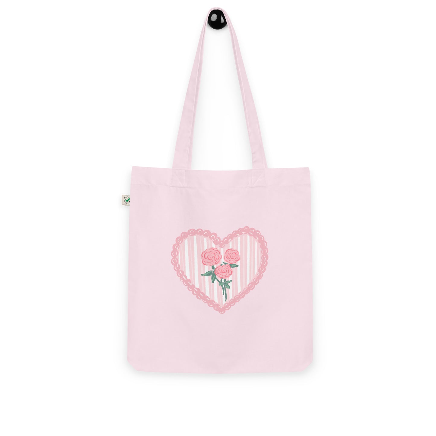 Stems & Stripes Organic Cotton Pink Tote Bag