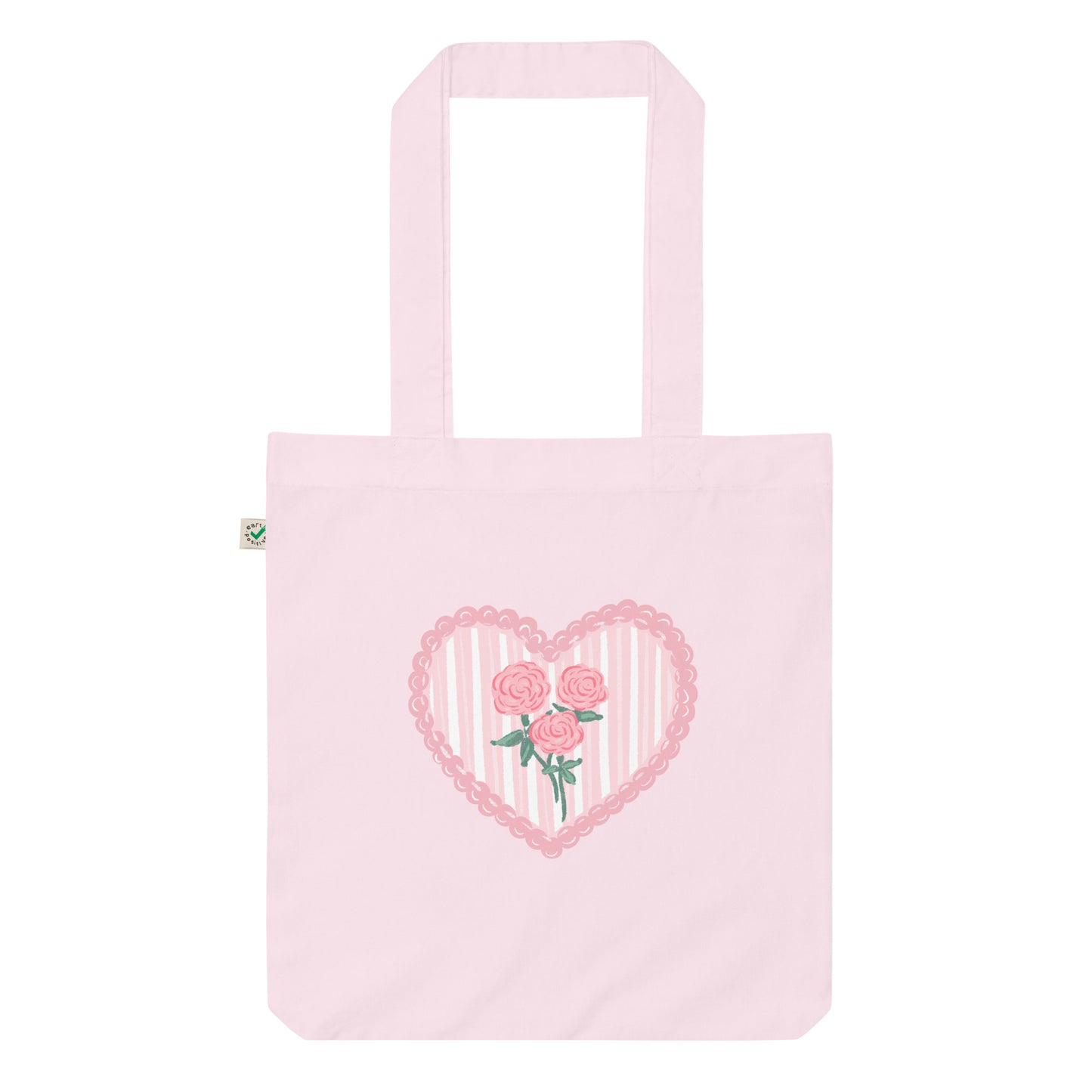 Stems & Stripes Organic Cotton Pink Tote Bag
