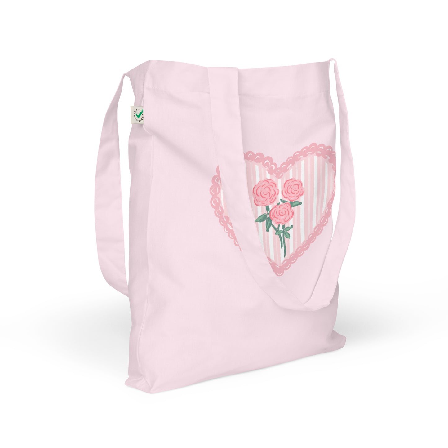 Stems & Stripes Organic Cotton Pink Tote Bag