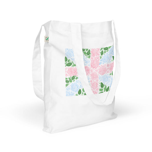 Floral Flag English Rose Organic Cotton Tote Bag