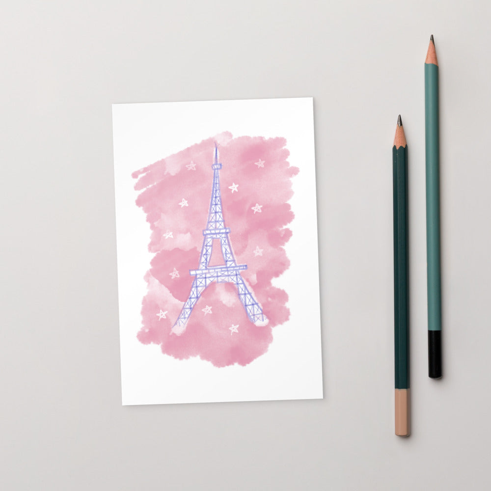 Pink in Paris Postcard