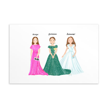 Duchess Kate Royal Tour Trio Postcard