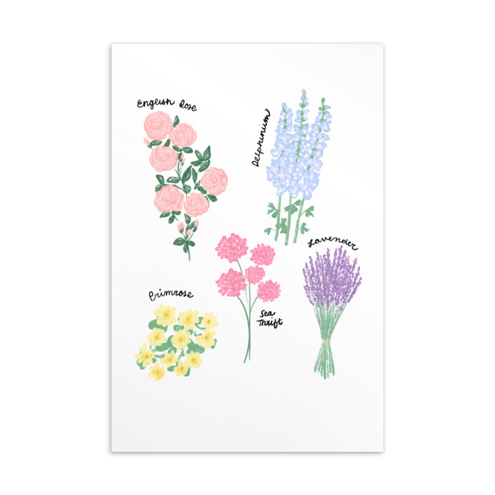 British Blooms Postcard