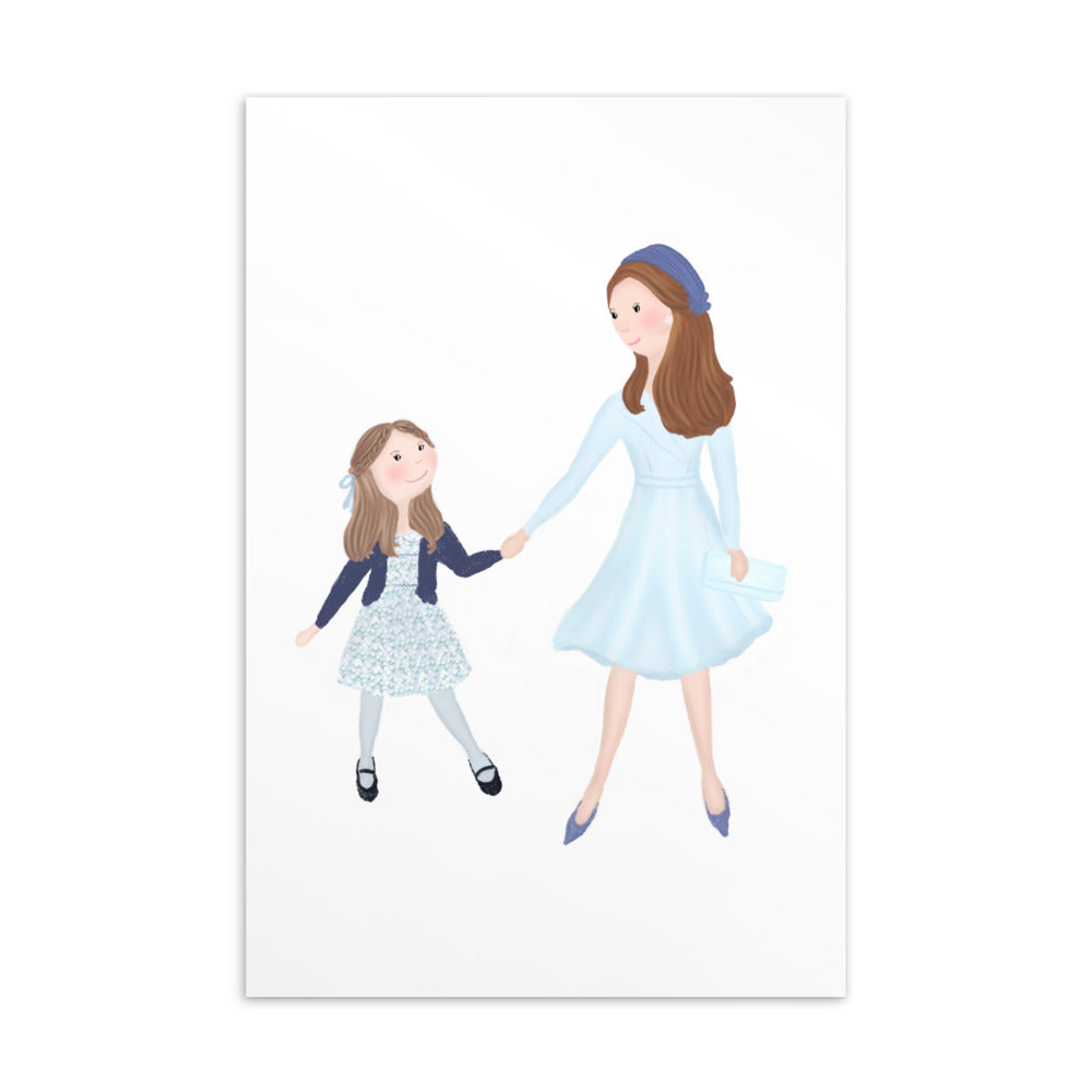 Duchess Kate & Princess Charlotte Easter Postcard