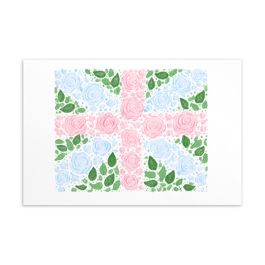 Floral Flag British Postcard