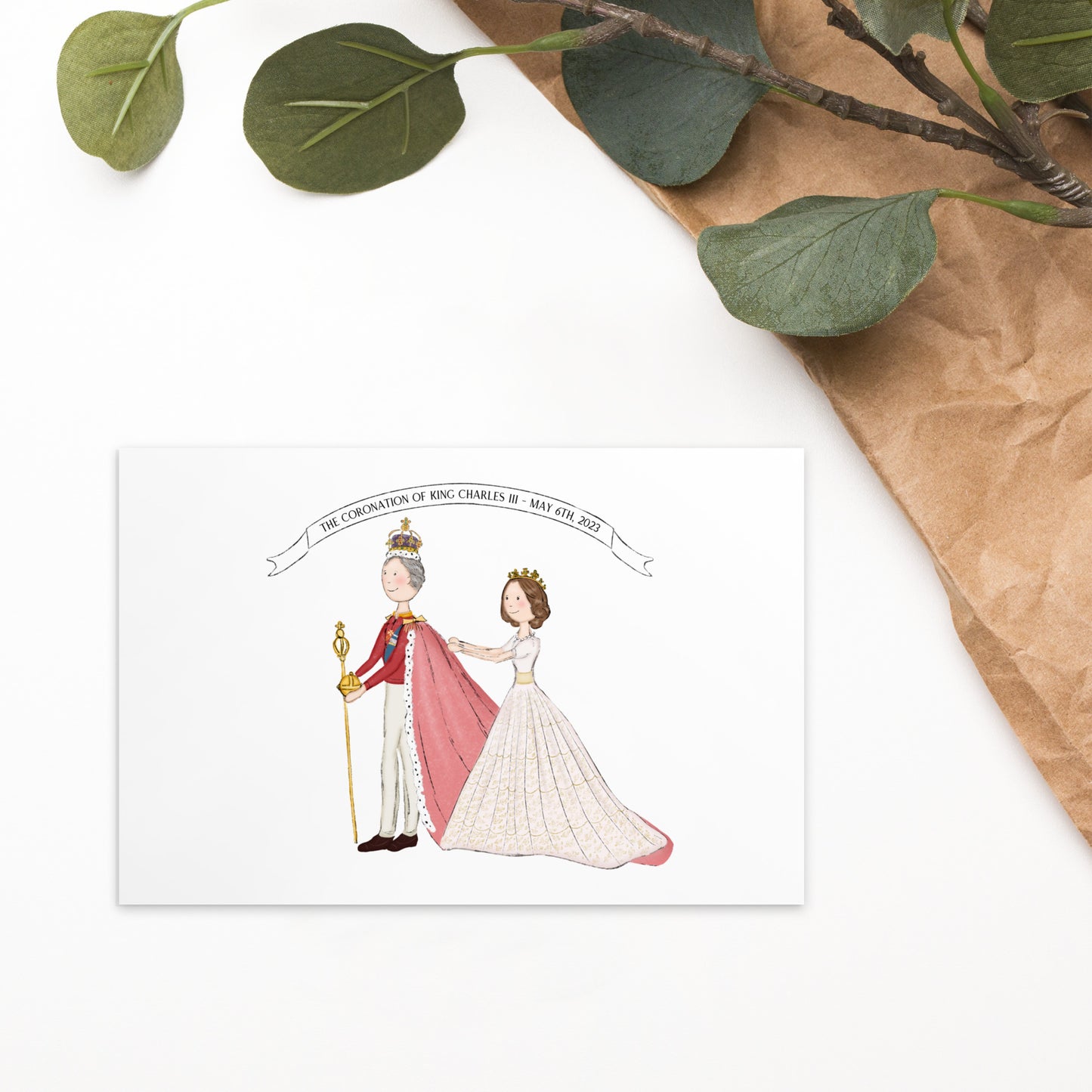 Charles & Elizabeth Coronation Celebration Postcard