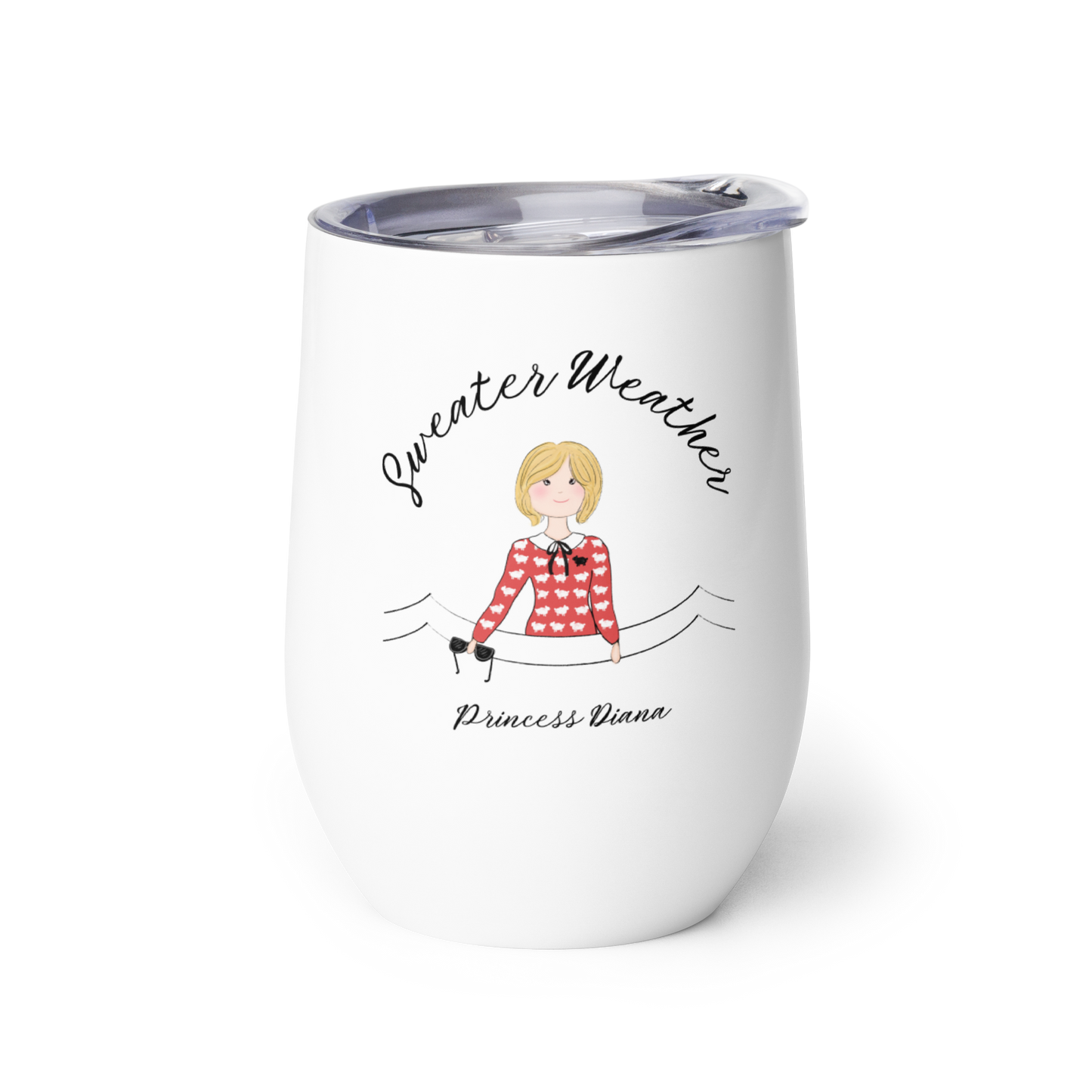 Princess Diana Sweater Weather 12 oz Stainless Steel Tumbler